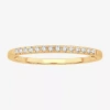 Modern Bride Womens 1/10 Ct. T.w. Natural White Diamond 10k Gold Wedding Band In Transparent