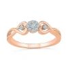 Modern Bride Womens 1/10 Ct. T.w. Natural White Diamond 10k Rose Gold Round Promise Ring In Pink