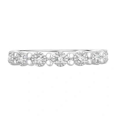 Modern Bride Womens 1/10 Ct. T.w. Natural White Diamond 10k White Gold Wedding Band