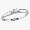 Modern Bride Womens 1/10 Ct. T.w. Natural White Diamond Sterling Silver Promise Ring In Transparent