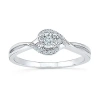 Modern Bride Womens 1/10 Ct. T.w. Natural White Diamond Sterling Silver Round Bypass Promise Ring In Transparent