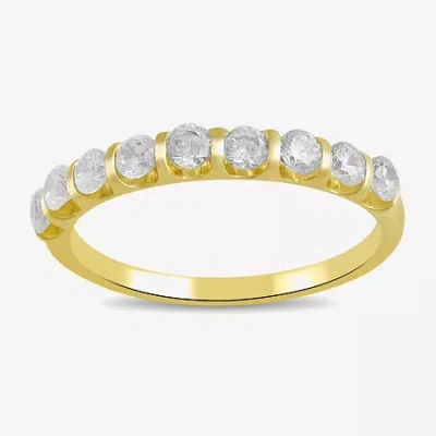 Modern Bride Womens 1/2 Ct. T.w. Lab Grown White Diamond 10k White Gold Wedding Band