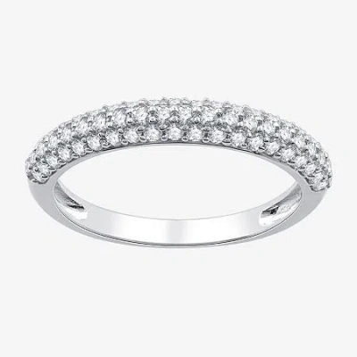 Modern Bride Womens 1/2 Ct. T.w. Lab Grown White Diamond 10k White Gold Wedding Engagement Ring