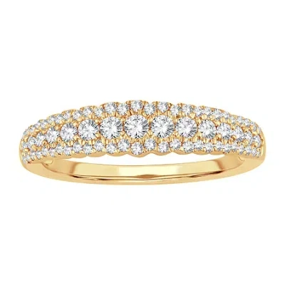 Modern Bride Womens 1/2 Ct. T.w. Natural White Diamond 10k Gold Anniversary Wedding Band