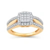 Modern Bride Womens 1/2 Ct. T.w. Natural White Diamond 10k Gold Cushion Engagement Ring