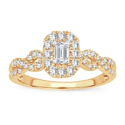 Modern Bride Womens 1/2 Ct. T.w. Natural White Diamond 10k Gold Engagement Ring In Transparent
