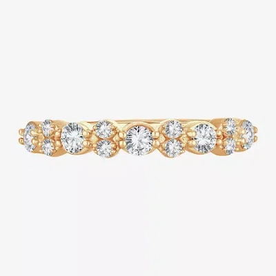 Modern Bride Womens 1/2 Ct. T.w. Natural White Diamond 10k Gold Wedding Band