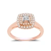 Modern Bride Womens 1/2 Ct. T.w. Natural White Diamond 10k Rose Gold Cushion Halo Engagement Ring In Pink