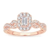 Modern Bride Womens 1/2 Ct. T.w. Natural White Diamond 10k Rose Gold Engagement Ring In Gold