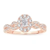 Modern Bride Womens 1/2 Ct. T.w. Natural White Diamond 10k Rose Gold Oval Engagement Ring In Pink