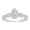 Modern Bride Womens 1/2 Ct. T.w. Natural White Diamond 10k White Gold Pear Engagement Ring In White
