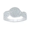 Modern Bride Womens 1/2 Ct. T.w. Natural White Diamond 10k White Gold Round Engagement Ring In White