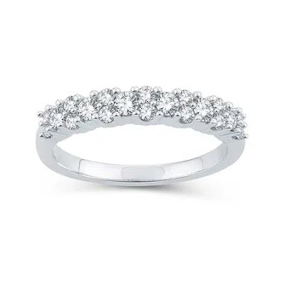 Modern Bride Womens 1/2 Ct. T.w. Natural White Diamond 10k White Gold Wedding Band
