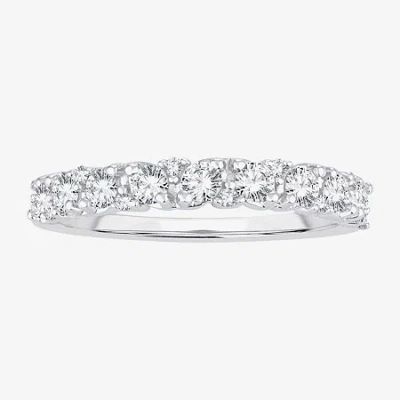 Modern Bride Womens 1/2 Ct. T.w. Natural White Diamond 10k White Gold Wedding Band