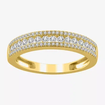 Modern Bride Womens 1/2 Ct. T.w. Natural White Diamond 14k Gold Anniversary Wedding Band In Yellow