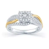 Modern Bride Womens 1/2 Ct. T.w. Natural White Diamond 14k Gold Cushion Halo Engagement Ring In Transparent