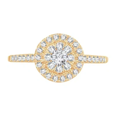 Modern Bride Womens 1/2 Ct. T.w. Natural White Diamond 14k Gold Round Engagement Ring In Transparent