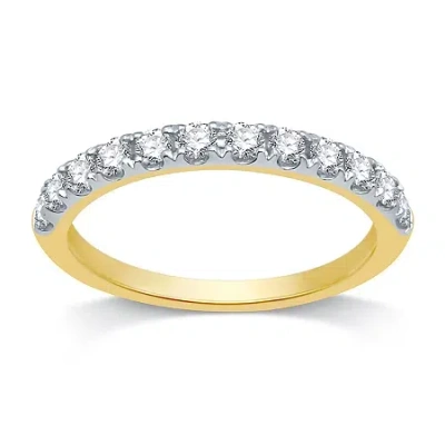 Modern Bride Womens 1/2 Ct. T.w. Natural White Diamond 14k Gold Wedding Band In Transparent