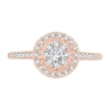 Modern Bride Womens 1/2 Ct. T.w. Natural White Diamond 14k Rose Gold Round Engagement Ring In Pink