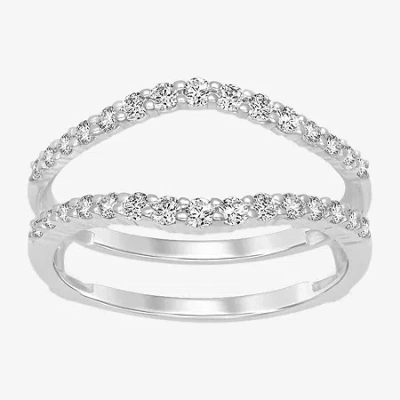 Modern Bride Womens 1/2 Ct. T.w. Natural White Diamond 14k White Gold Ring Guard