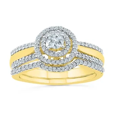 Modern Bride Womens 1/2 Ct.t.w. Natural Diamond 10k Gold Bridal Set