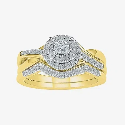 Modern Bride Womens 1/2 Ct.t.w. Natural Diamond 10k Gold Bridal Set