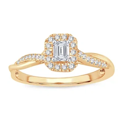 Modern Bride Womens 1/3 Ct. T.w. Natural White Diamond 10k Gold Engagement Ring In Transparent