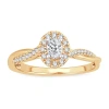 Modern Bride Womens 1/3 Ct. T.w. Natural White Diamond 10k Gold Oval Engagement Ring In Gold