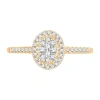 Modern Bride Womens 1/3 Ct. T.w. Natural White Diamond 10k Gold Oval Side Stone Halo Engagement Ring In Transparent