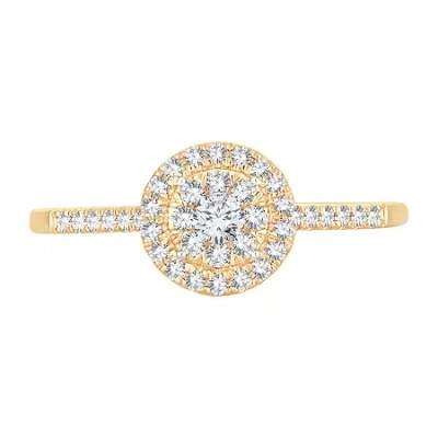 Modern Bride Womens 1/3 Ct. T.w. Natural White Diamond 10k Gold Round Engagement Ring In Transparent