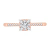 Modern Bride Womens 1/3 Ct. T.w. Natural White Diamond 10k Rose Gold Cushion Engagement Ring In Pink
