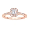 Modern Bride Womens 1/3 Ct. T.w. Natural White Diamond 10k Rose Gold Engagement Ring In Pink