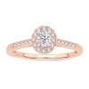 Modern Bride Womens 1/3 Ct. T.w. Natural White Diamond 10k Rose Gold Oval Engagement Ring In Gold