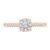 Modern Bride Womens 1/3 Ct. T.w. Natural White Diamond 10k Rose Gold Round Engagement Ring In Gold