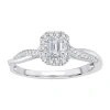 Modern Bride Womens 1/3 Ct. T.w. Natural White Diamond 10k White Gold Engagement Ring In White