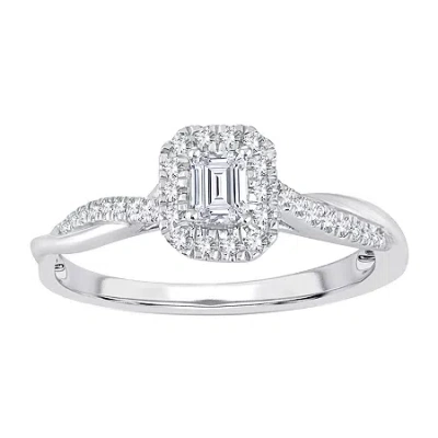 Modern Bride Womens 1/3 Ct. T.w. Natural White Diamond 10k White Gold Engagement Ring