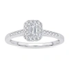 Modern Bride Womens 1/3 Ct. T.w. Natural White Diamond 10k White Gold Engagement Ring In Silver