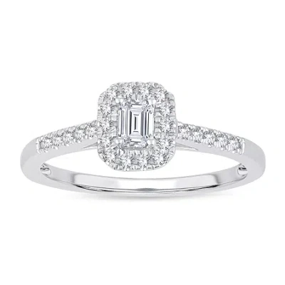 Modern Bride Womens 1/3 Ct. T.w. Natural White Diamond 10k White Gold Engagement Ring