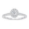 Modern Bride Womens 1/3 Ct. T.w. Natural White Diamond 10k White Gold Oval Engagement Ring In White