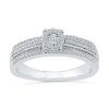 Modern Bride Womens 1/3 Ct. T.w. Natural White Diamond 10k White Gold Round Side Stone Halo Engagement Ring In White