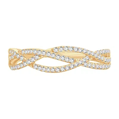 Modern Bride Womens 1/4 Ct. T.w. Natural White Diamond 10k Gold Wedding Band