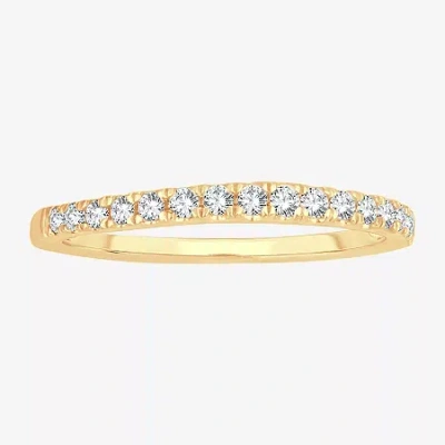 Modern Bride Womens 1/4 Ct. T.w. Natural White Diamond 10k Gold Wedding Band
