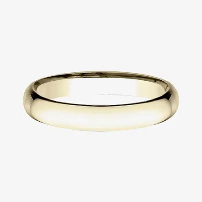 Modern Bride Womens 14k White Gold 3mm Light Comfort-fit Wedding Band In Yellow