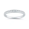 Modern Bride Womens 1/5 Ct. Natural White Diamond 10k Gold Wedding Band In Silver
