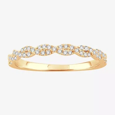 Modern Bride Womens 1/5 Ct. Natural White Diamond 10k Gold Wedding Band
