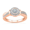 Modern Bride Womens 1/5 Ct. Natural White Diamond 10k Rose Gold Round Halo Engagement Ring In Pink