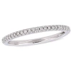 Modern Bride Womens 1/8 Ct. T.w. Natural White Diamond 14k White Gold Wedding Band In Metallic