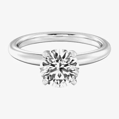 Modern Bride Womens 2 Ct. Natural White Diamond 14k White Gold Round Solitaire Engagement Ring In Silver