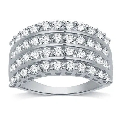 Modern Bride Womens 2 Ct. T.w. Natural White Diamond 10k White Gold Anniversary Band