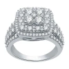 Modern Bride Womens 2 Ct. T.w. Natural White Diamond 10k White Gold Cushion Engagement Ring In White